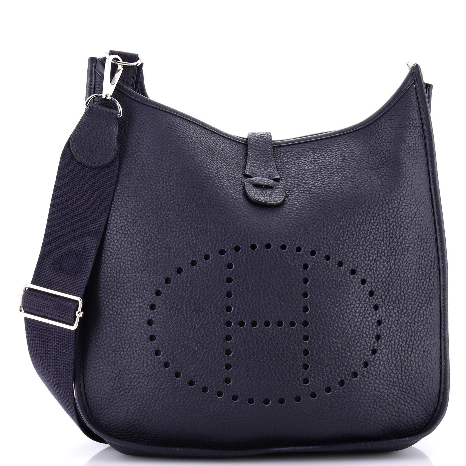 Pre-Owned Hermes Evelyne Bag Gen III Clemence GM, Main, color, Bleu Nuit