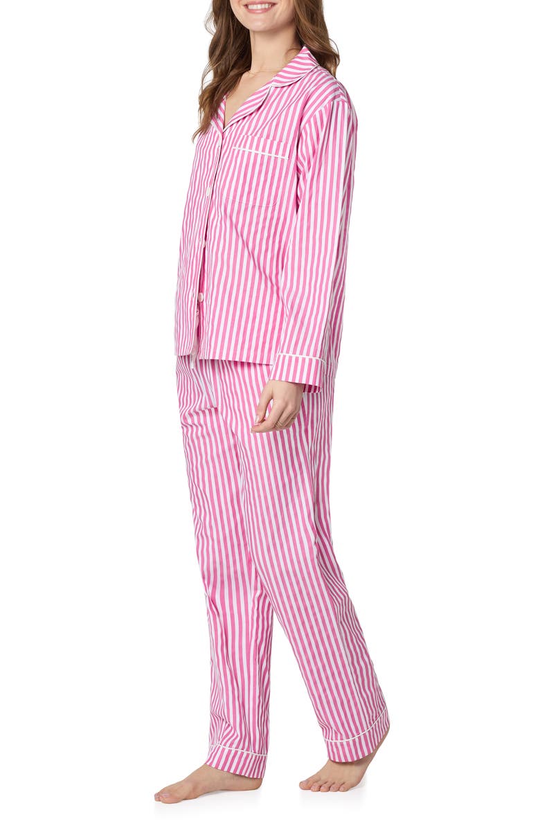 BedHead Pajamas Stripe Organic Cotton Dobby Pajamas, Alternate, color, 3D Stripe Pink