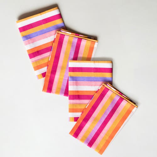 Supra Endura Bright Stripe Organic Napkin - Set of 4 in Multi  product