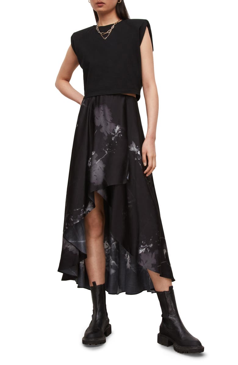 AllSaints Slvina Ume Floral Midi Skirt, Alternate, color,