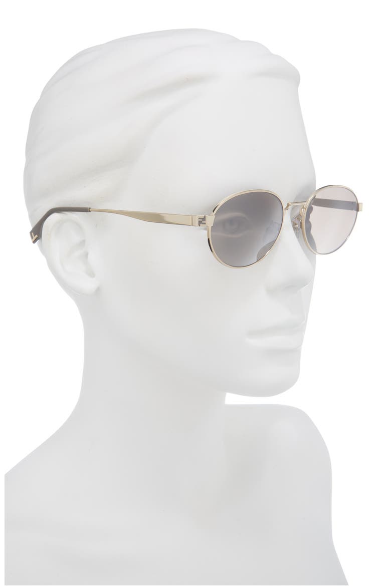 Sky 55mm Oval Sunglasses, Alternate, color, GOLD / BROWN MIRROR