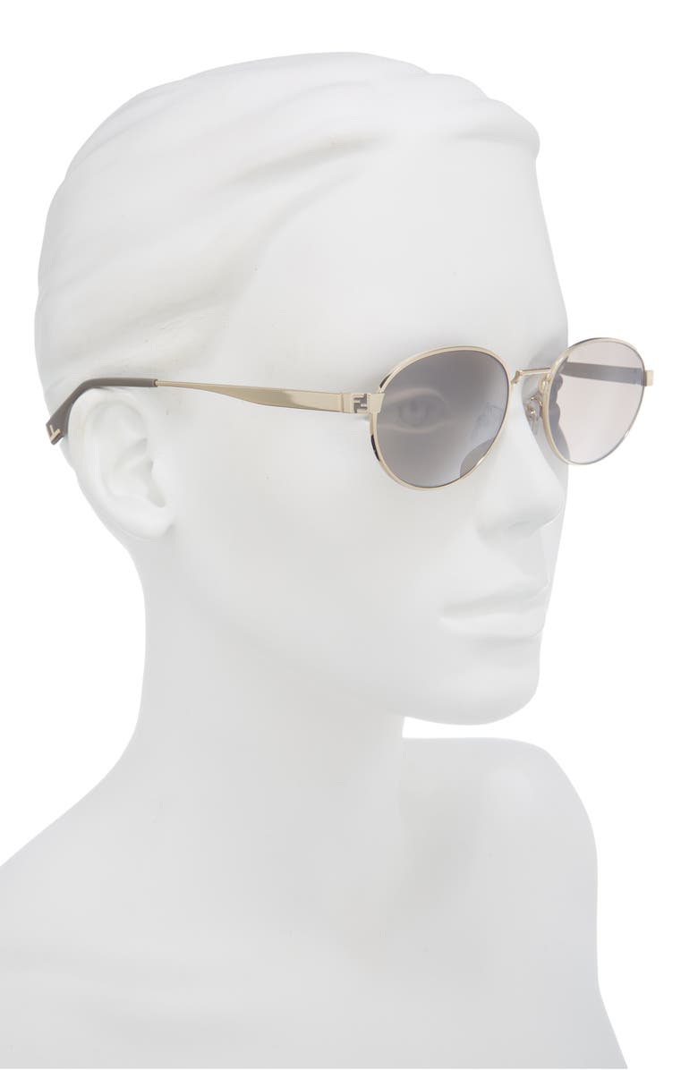 Fendi Sky 55mm Oval Sunglasses, Alternate, color, Gold / Brown Mirror