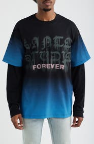 SANTO STUDIO Ryan Sheckler Edition Graphic Layered Long Sleeve Cotton T-Shirt