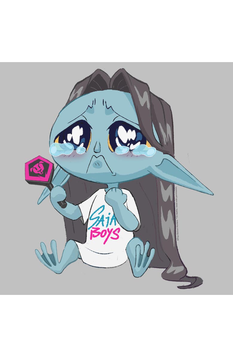 KPop Demon Hunters Women's KPop Demon Hunters Chibi Crying Fan Graphic T-Shirt, Alternate, color, Athletic Heather