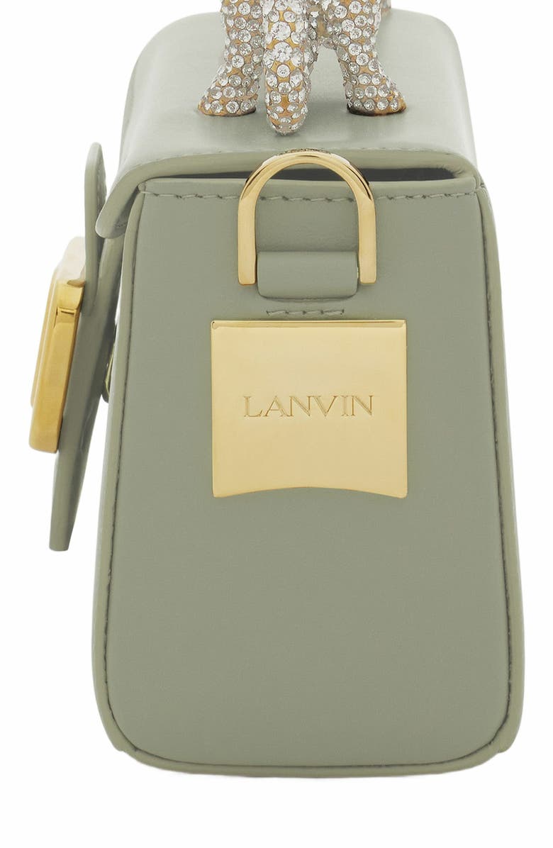 Lanvin Nano Pencil Cat Bag In Leather And Rhinestones, Alternate, color, 