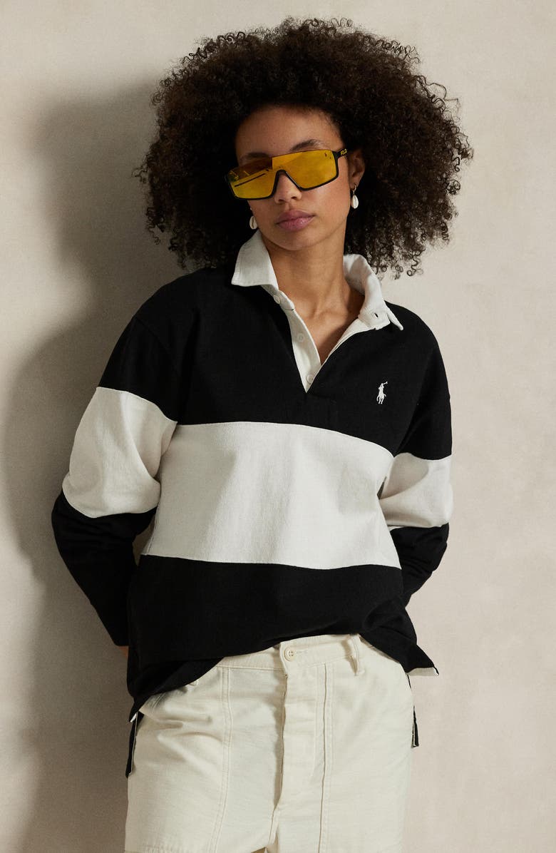 Polo Ralph Lauren Colorblock Cotton Rugby Shirt, Alternate, color,
