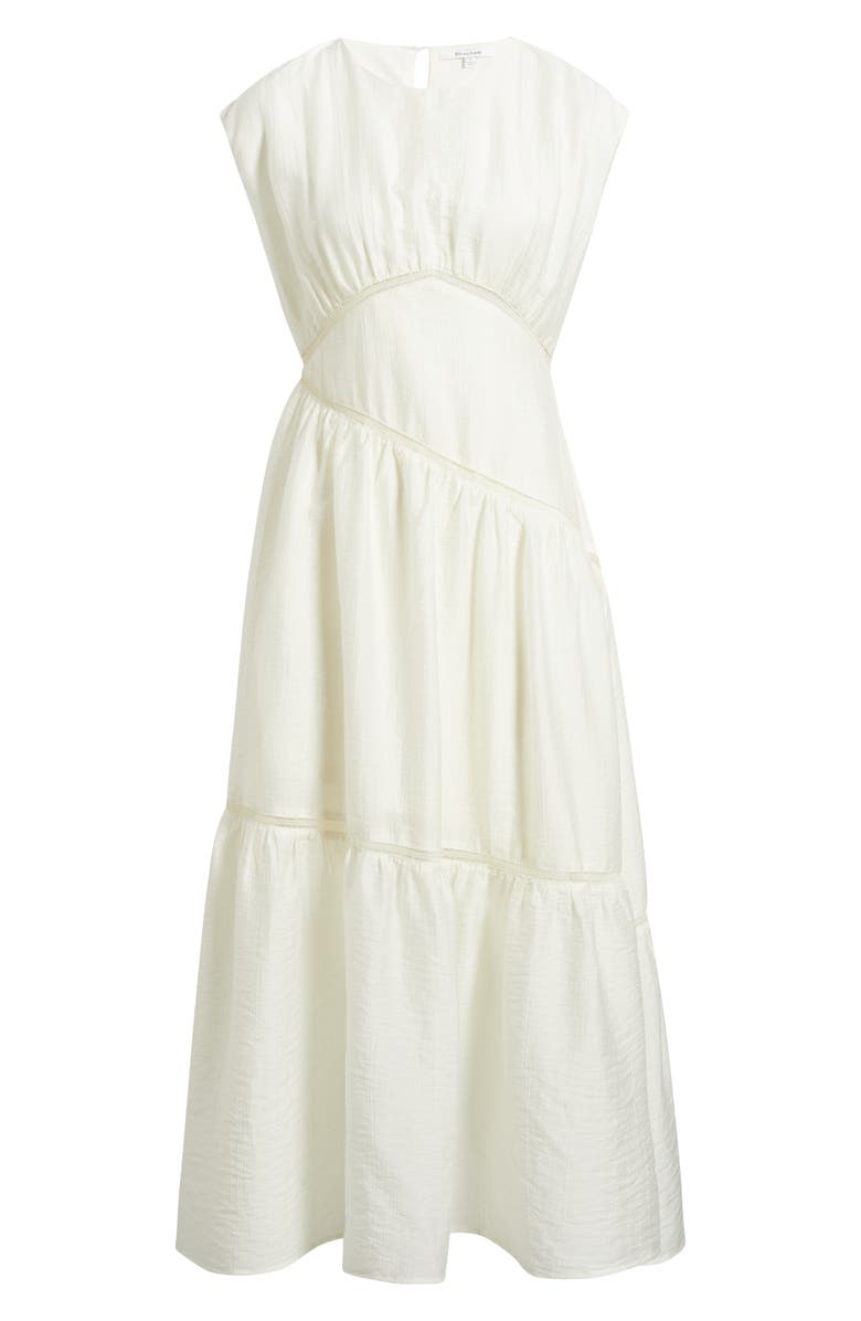 ZOE AND CLAIRE Asymmetric Lace Inset Midi Dress, Alternate, color, Ivory
