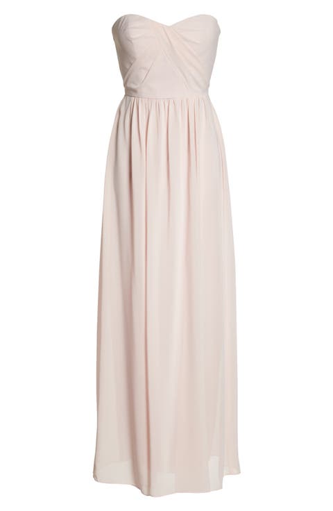 Strapless Georgette A-Line Gown