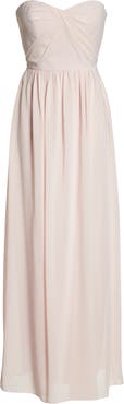 Social Bridesmaids Strapless Georgette A-Line Gown
