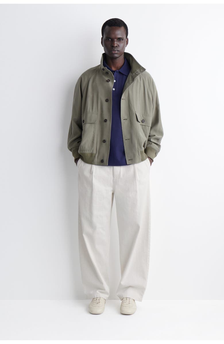 COS Relaxed Cotton-Linen Polo Shirt, Alternate, color, Navy