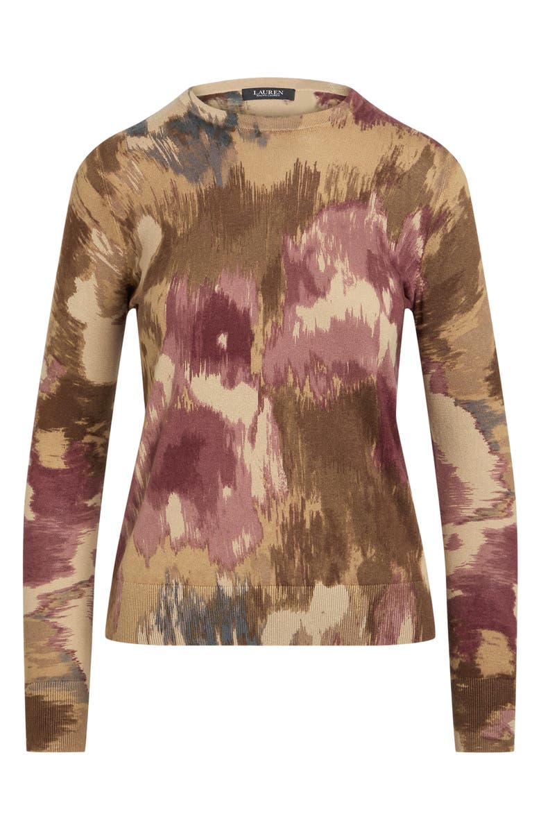 Lauren Ralph Lauren Cotton Blend Sweater, Alternate, color, Tan Multi