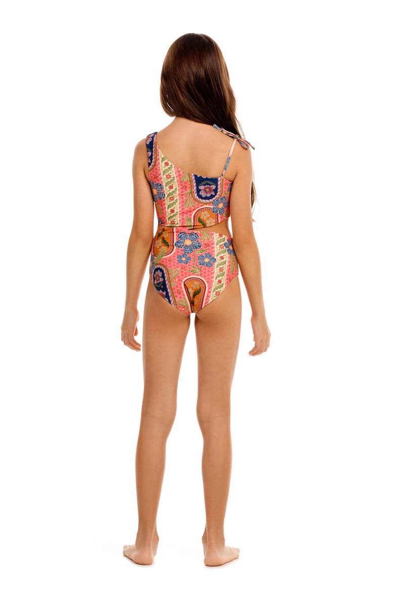 Kids' Savanna Cutout Reversible One-Piece Swimsuit, Alternate, color, RED