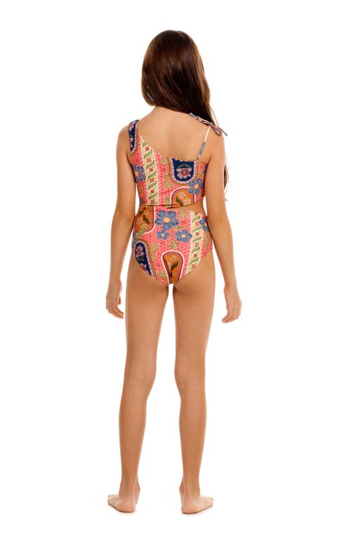 Agua Bendita Kids' Savanna Cutout Reversible One-piece Swimsuit In Multi
