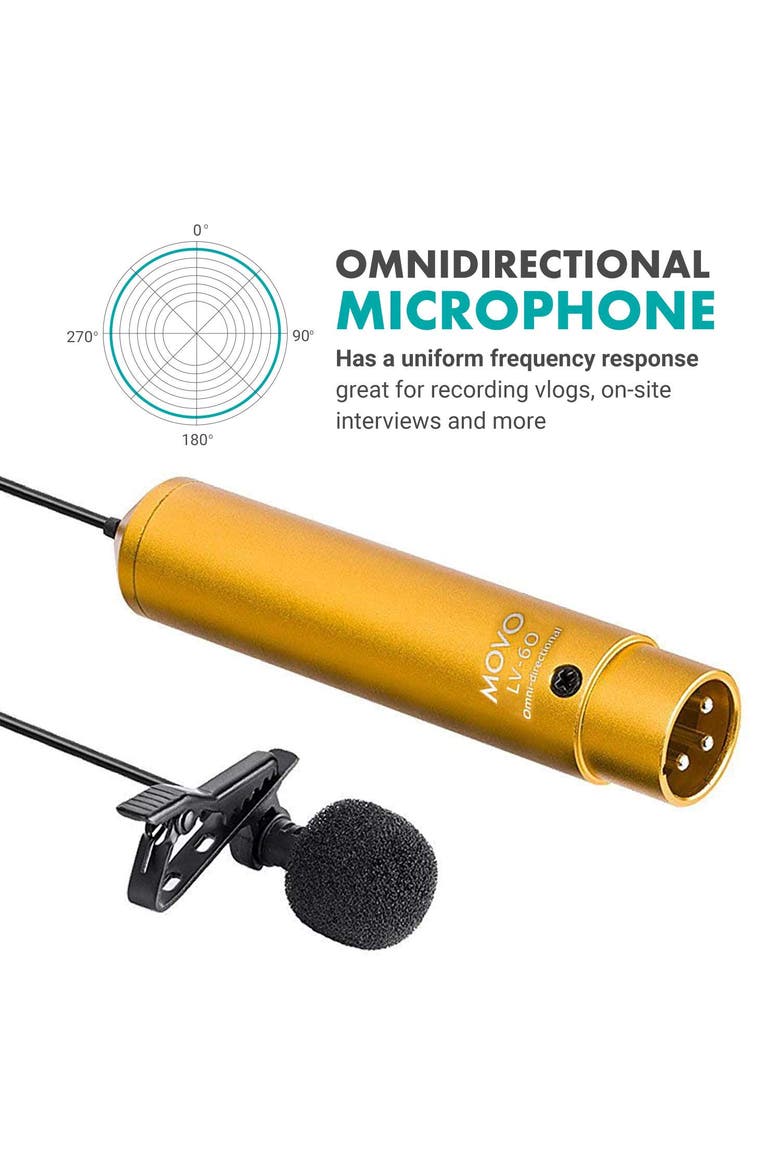 LV-6 Pro Grade Omnidirectional and Cardioid XLR Lavalier Condenser Microphone Set, Alternate, color, Black