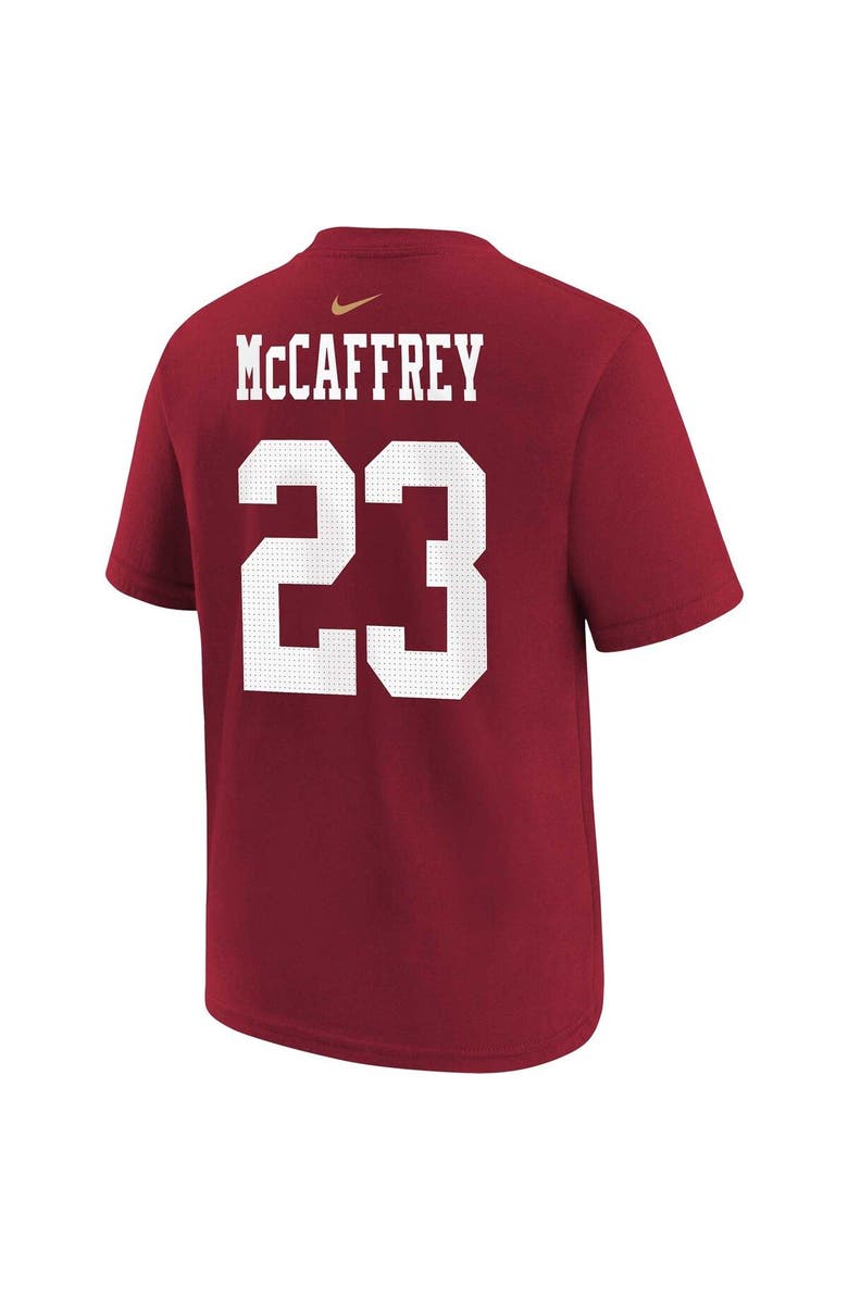 Nike Youth Nike Christian McCaffrey Scarlet San Francisco 49ers Player Name & Number T-Shirt, Alternate, color, 