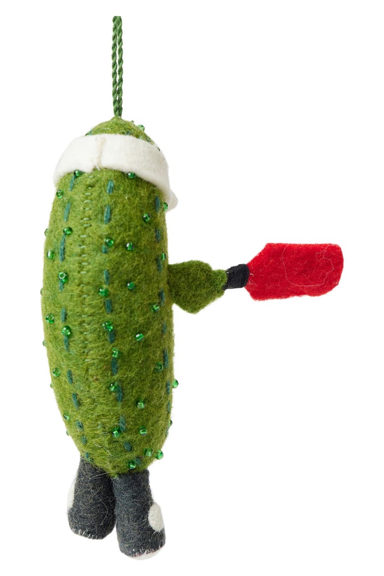 Felted Wool Pickleball Ornament, Alternate, color, GREEN