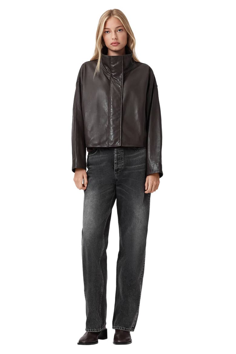Ryder Leather Jacket, Alternate, color, BITTER BROWN