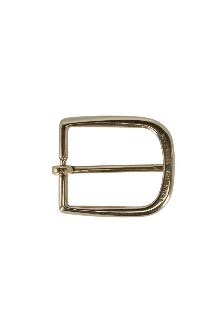 35mm Solid Brass Italian Rounded Edged Harness Belt Buckle, Alternate, color, Polished Brass