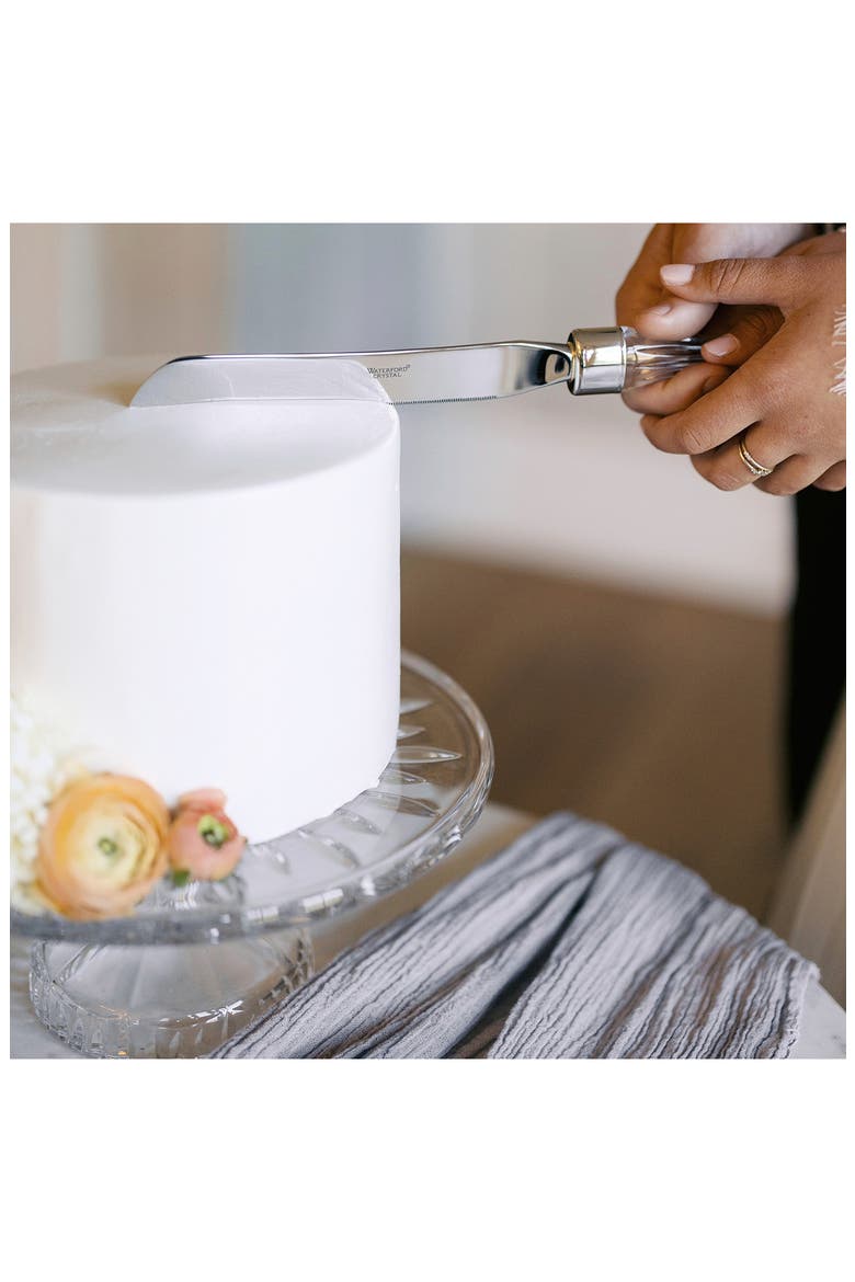 'Wedding' Lead Crystal Cake Knife & Server, Alternate, color, CLEAR