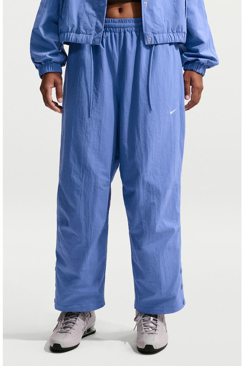 Sportswear Relaxed High Waist Woven Pants, Main, color, LIGHT MEDIUM BLUE/ SAIL