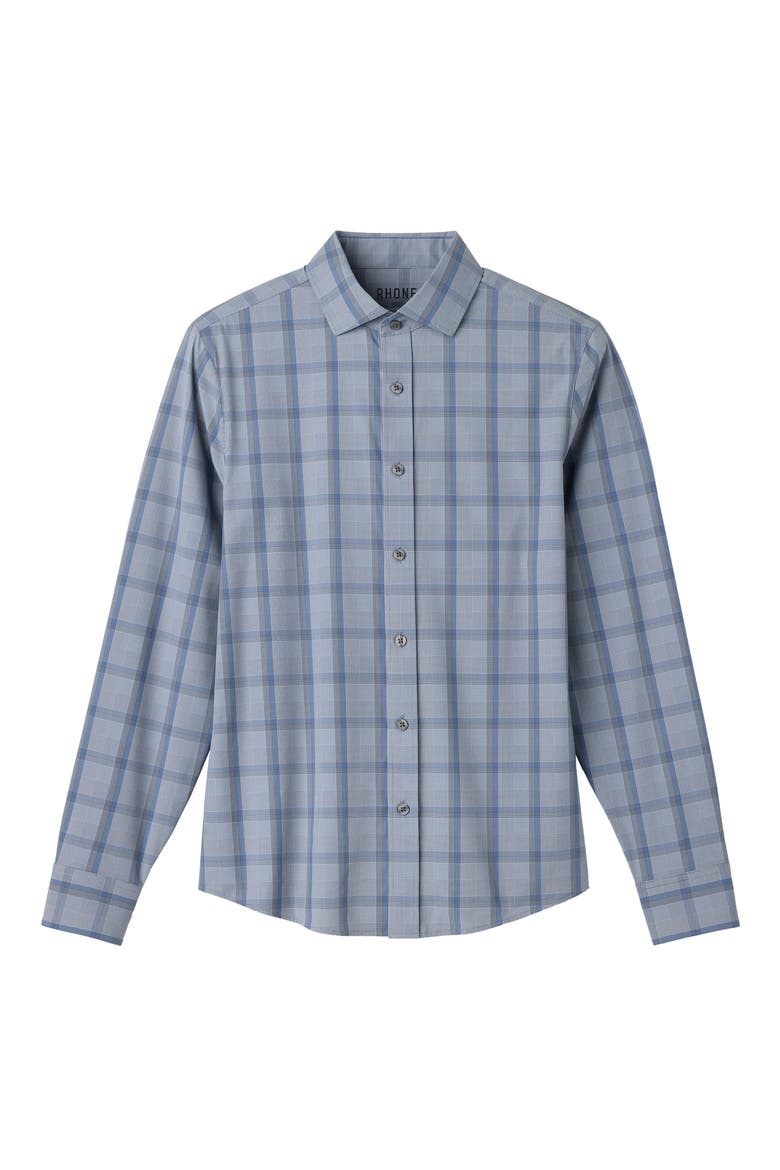 State of Mind Slim Fit Long Sleeve Performance Shirt, Alternate, color, VINTAGE INDIGO HERRINGBONE