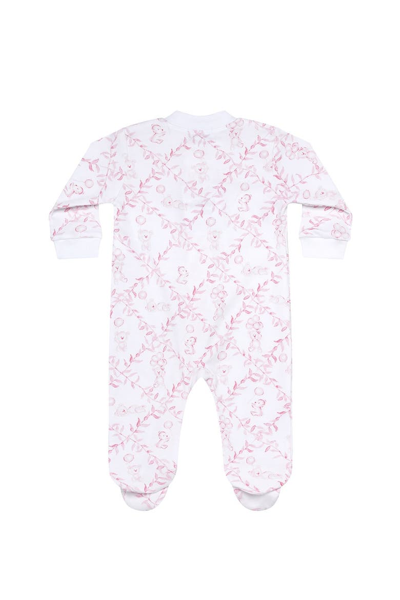 Pink Bears Trellace Zipper Footie - Baby, Alternate, color, Pink