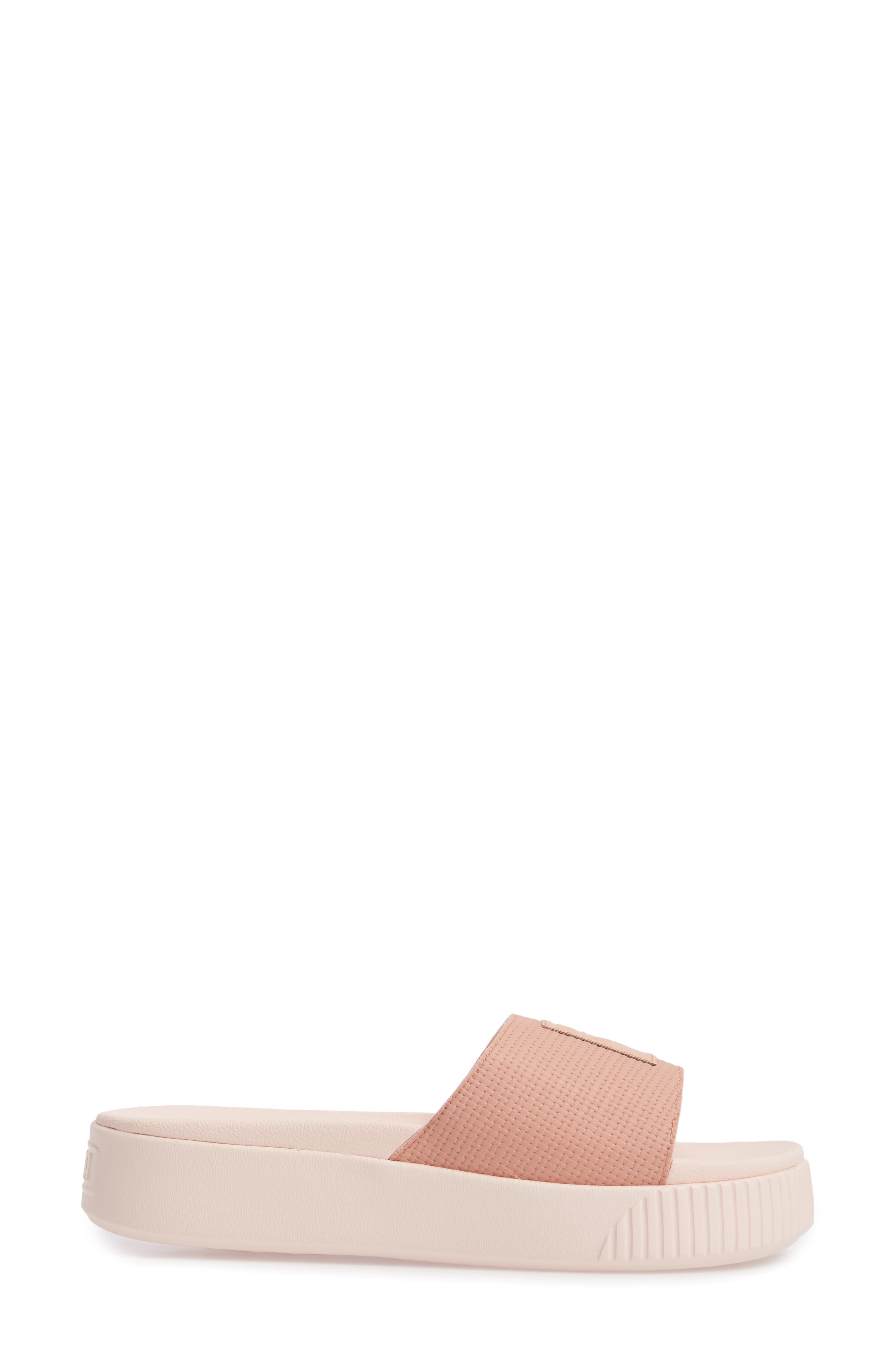 Platform Slide Sandal, Alternate, color, PEACH BEIGE/ PEARL