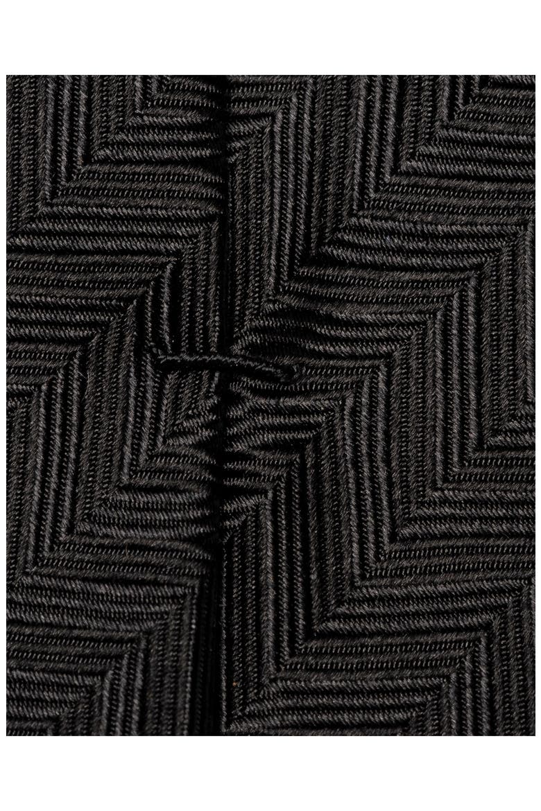 Solid Black Silk Herringbone Tie, Alternate, color, BLACK