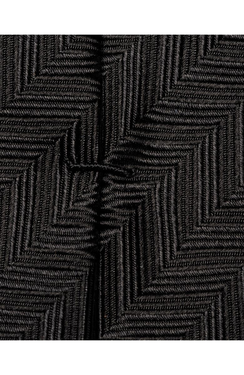 Eton Solid Black Silk Herringbone Tie, Alternate, color, 