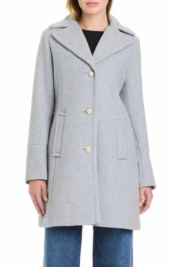 Pearl Button Wool Blend Coat