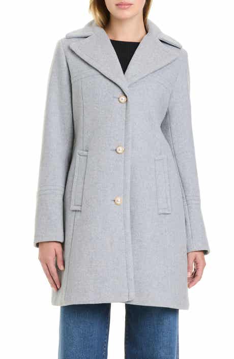 Pearl Button Wool Blend Coat