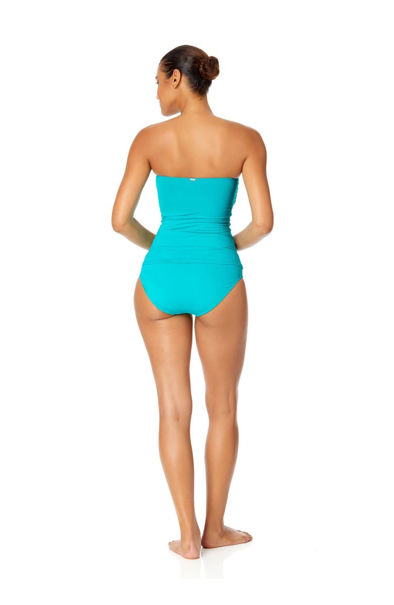 Anne Cole Women's Tiger Dance Twist Front Bandeaukini Swim Top, Alternate, color, Seafoam Green