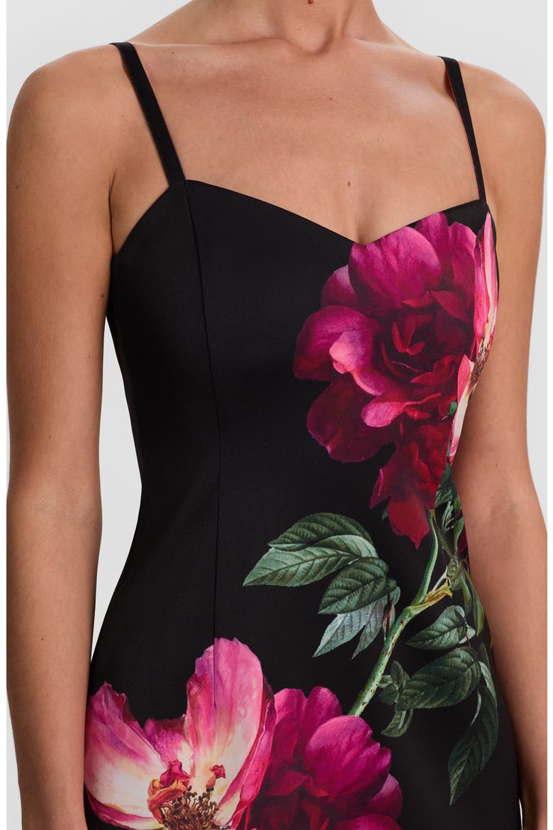 Nina Placed Floral Minidress, Alternate, color, EMPRESS BLOOM BLACK