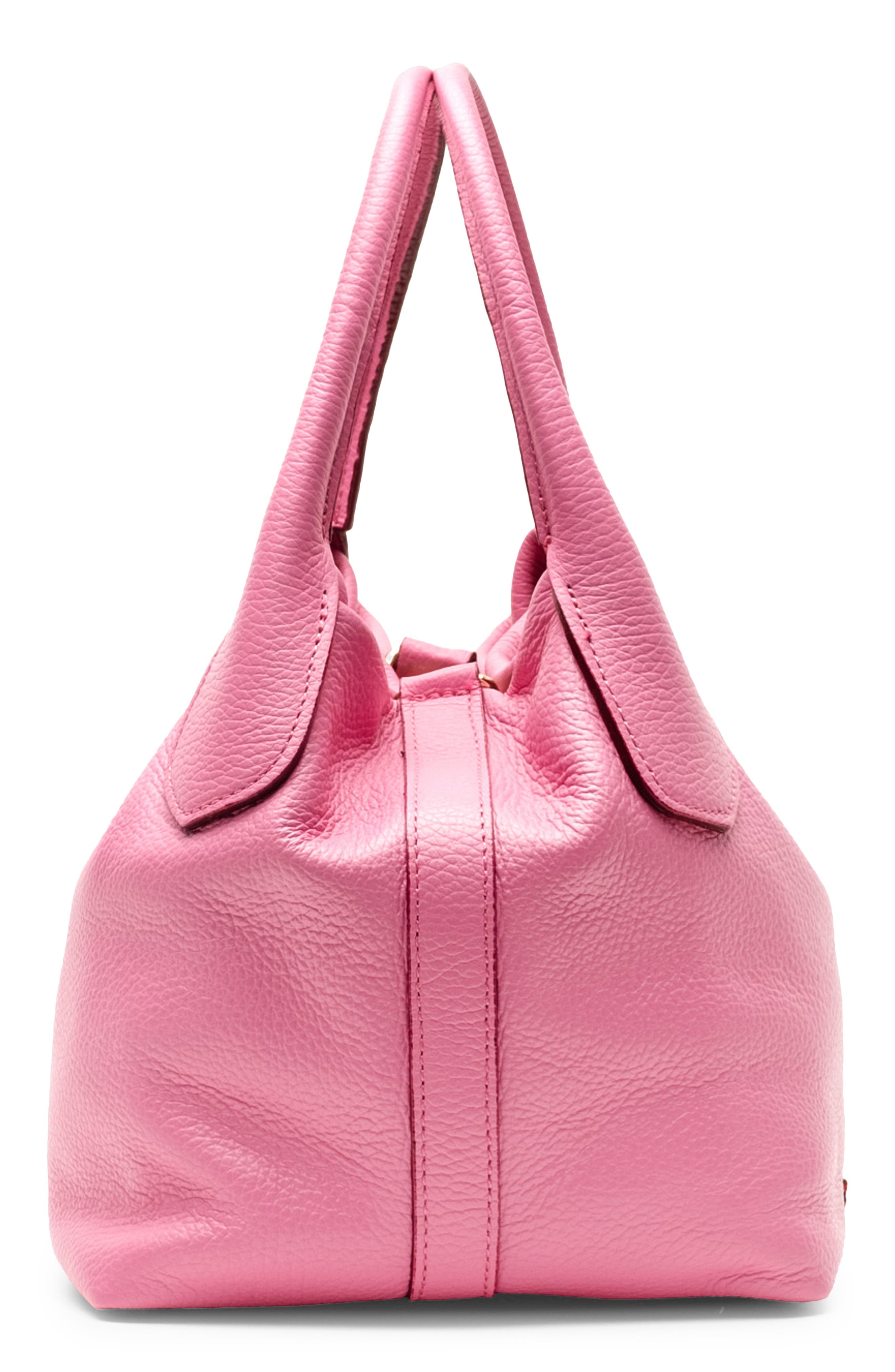 Mini Sweet Pea Leather Top Handle Bag, Alternate, color, PINK