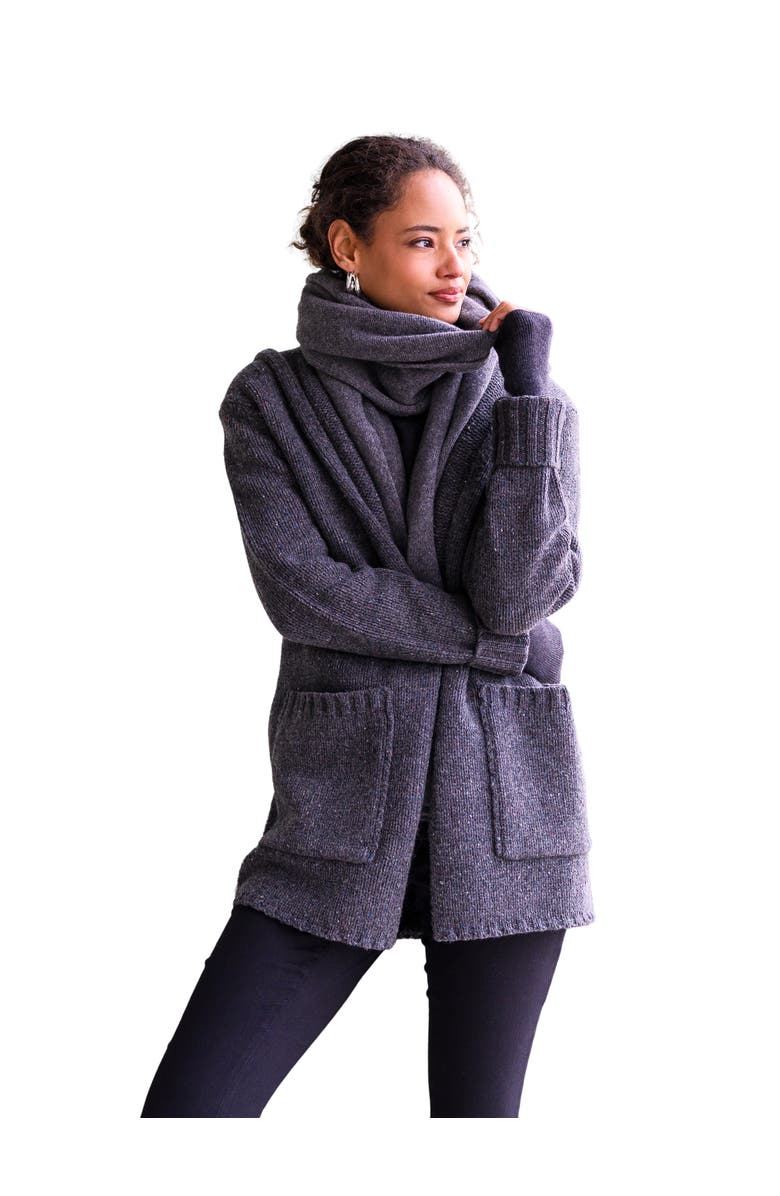 Celtic & Co. Flecked Hooded Coatigan, Main, color, 