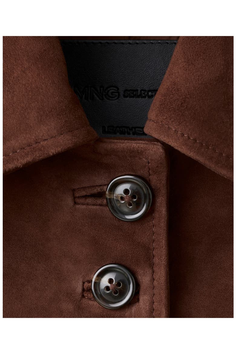Suede Button Front Crop Jacket, Alternate, color, BURNT ORANGE