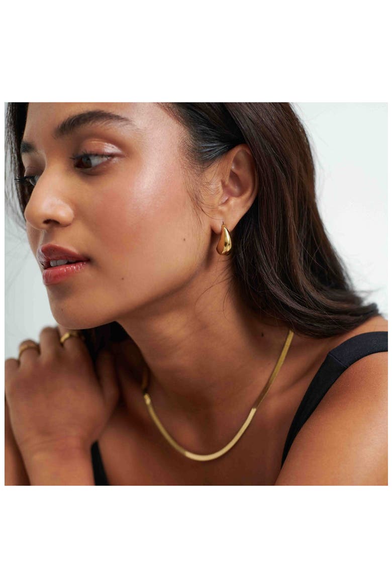 Curved Midi Hoop Earrings, Alternate, color, GOLD