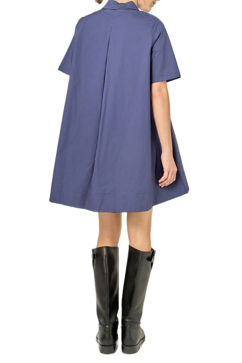 Short Sleeve Cotton Shirtdress, Alternate, color, NAVY