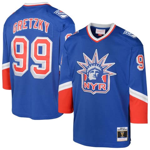 Youth Mitchell & Ness Wayne Gretzky New York Rangers 1996/97   Blue Line Player Jersey