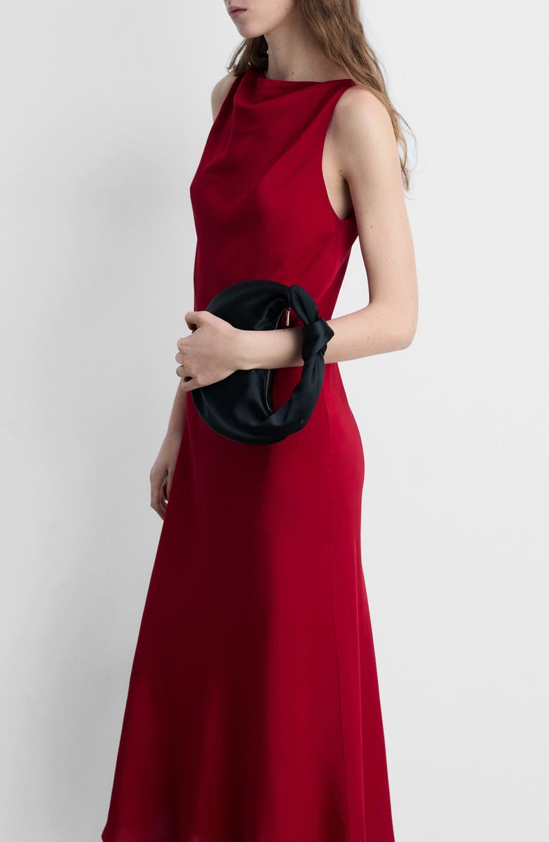 MANGO Sleeveless Satin Midi Dress, Alternate, color,