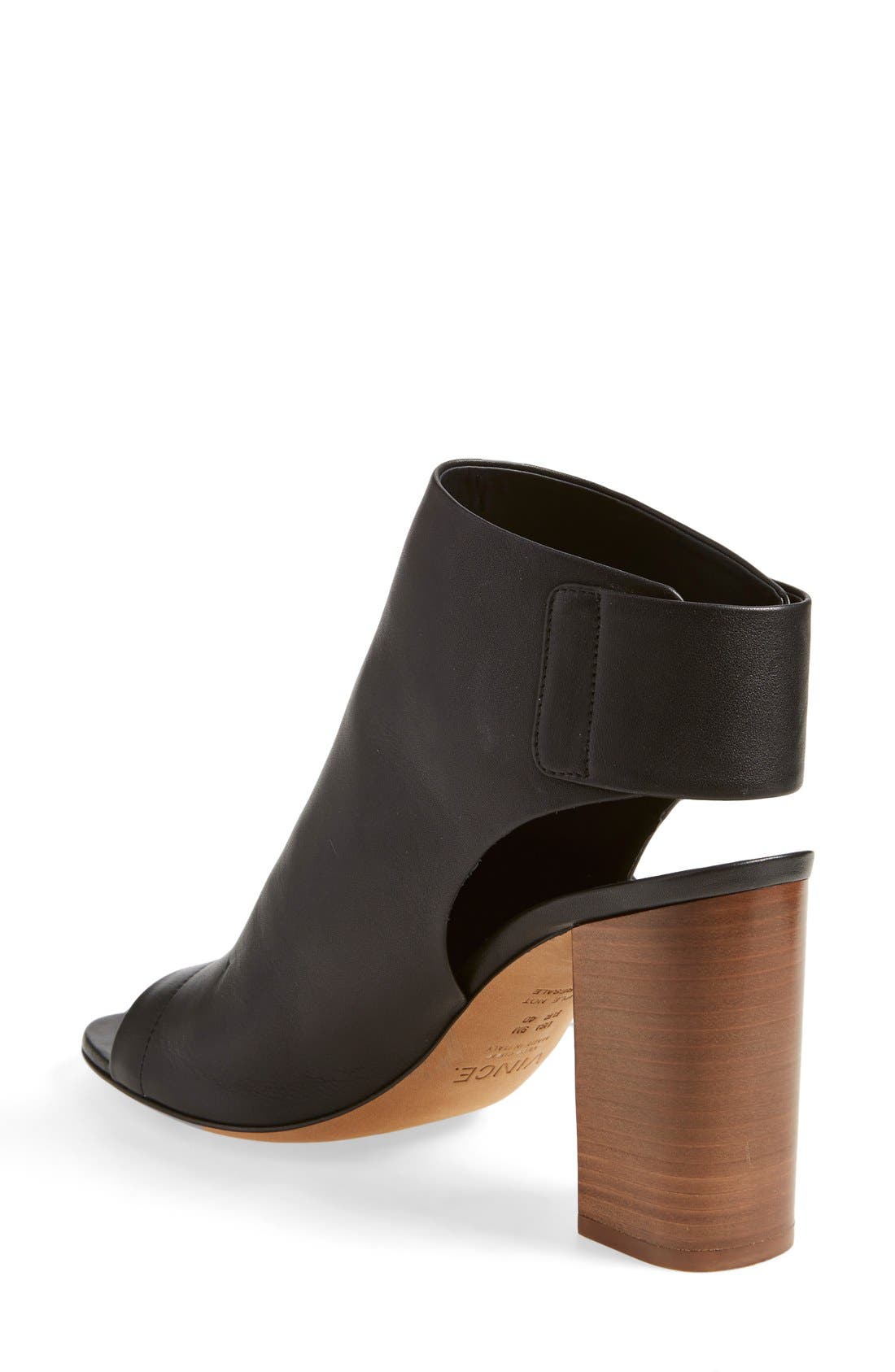 'Faye' Leather Bootie, Alternate, color, BLACK