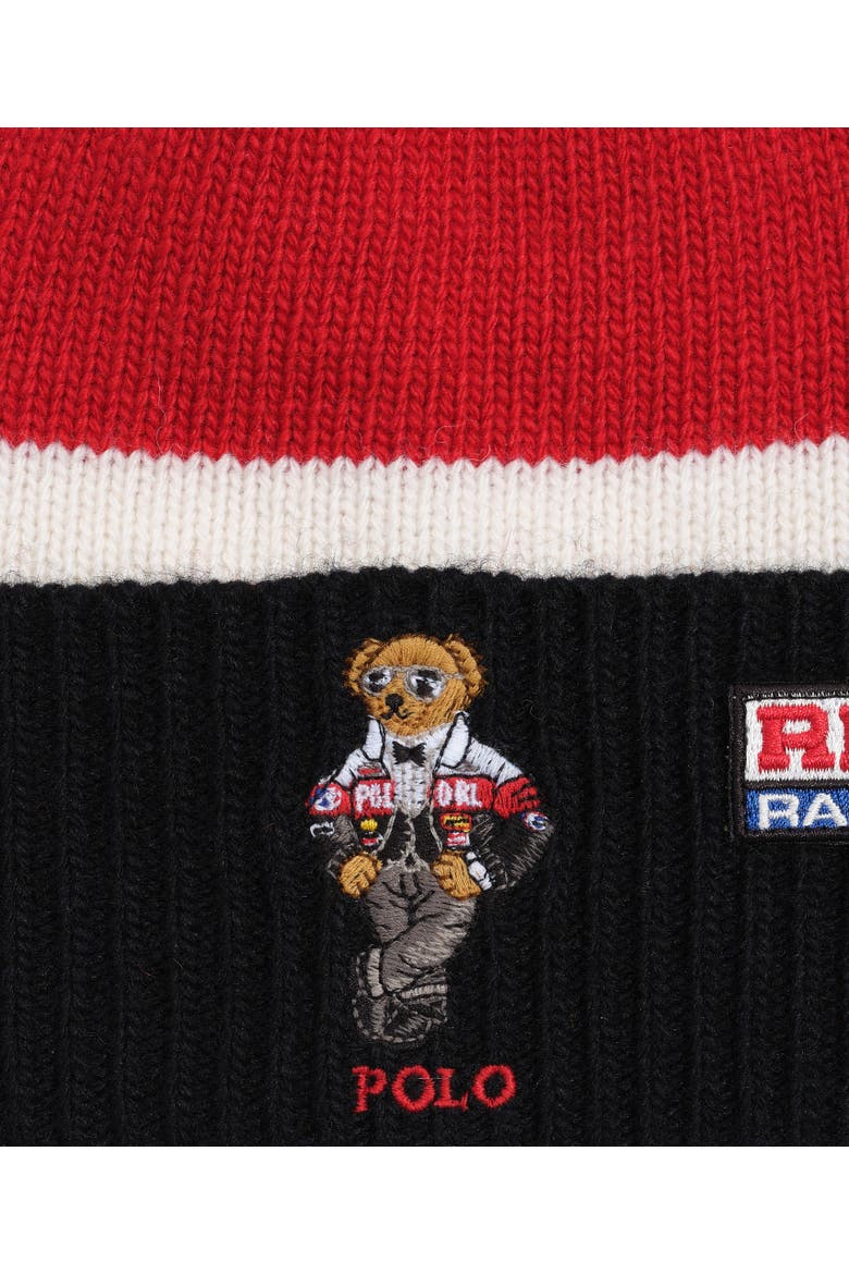 Color Block Holiday Bear Beanie, Alternate, color, Multi
