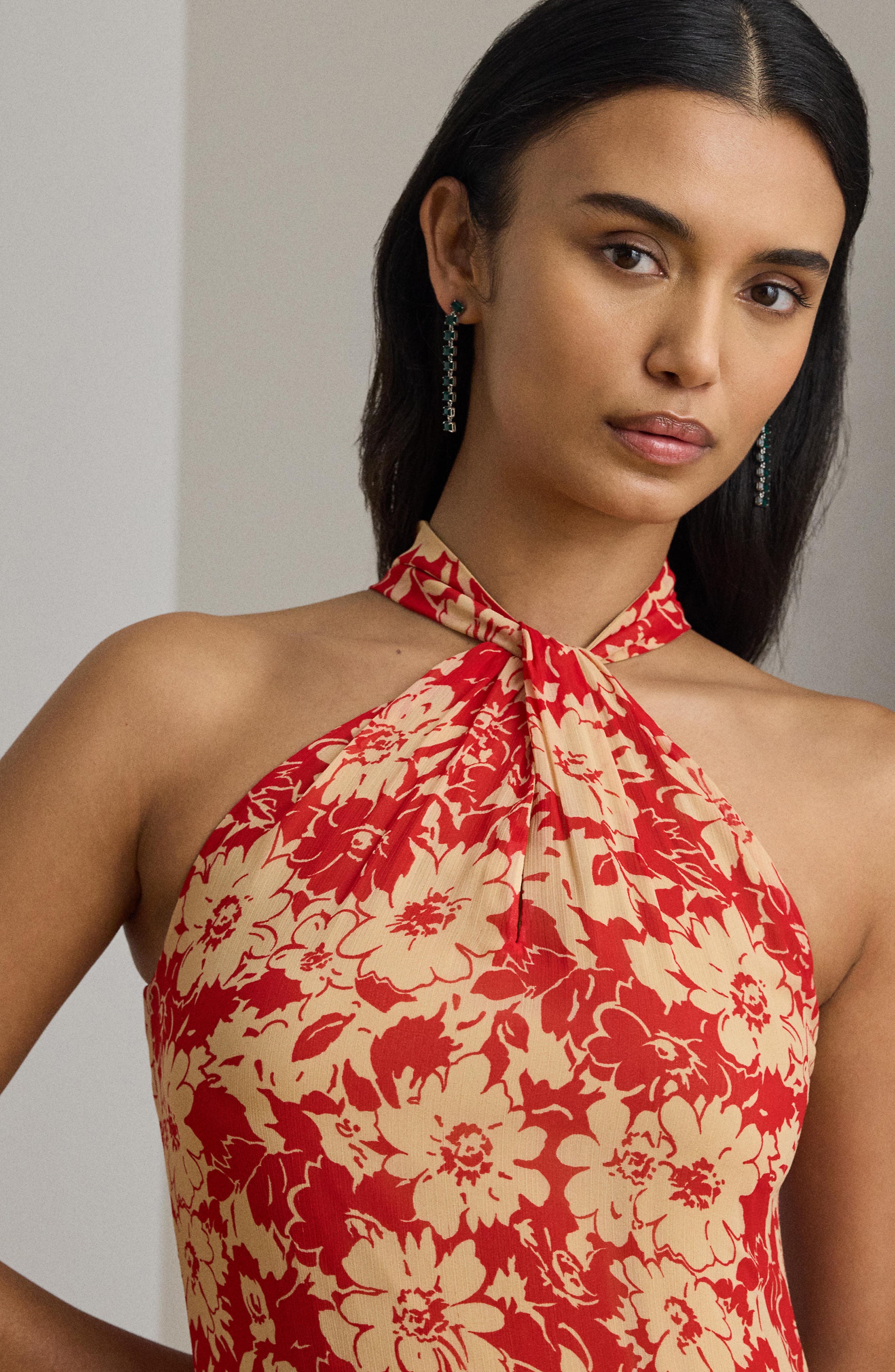 red floral cocktail dress Women's Something Good Wine Red Floral Applique Maxi Dress | Size: Xs