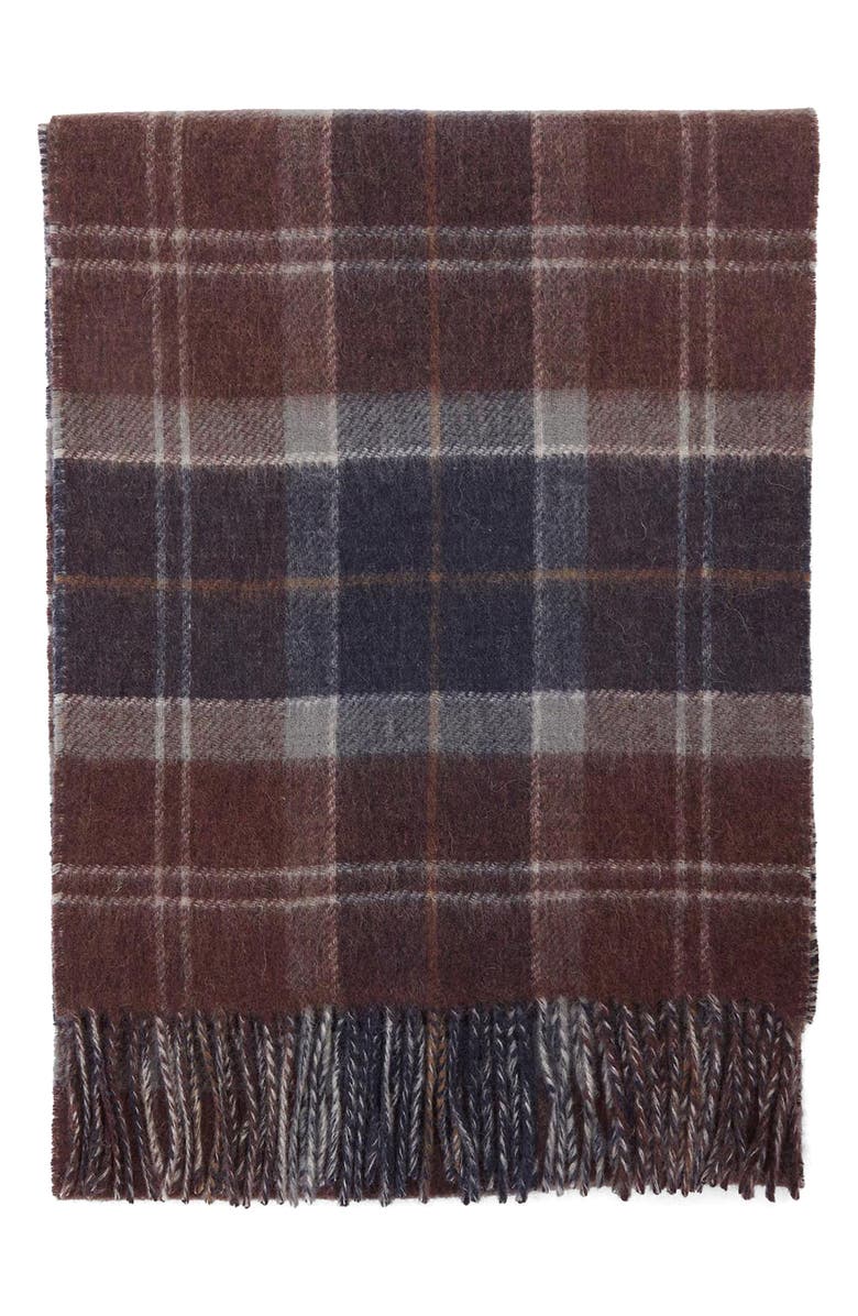 Barbour Dramside Reversible Lambswool Scarf, Main, color, Midnight Oak Tartan