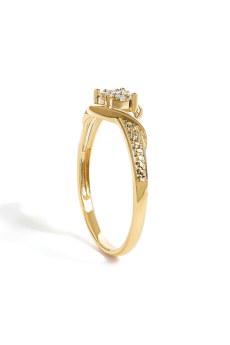 10K Yellow Gold Diamond Cluster Twisted Promise Ring, Alternate, color, Yellow Gold