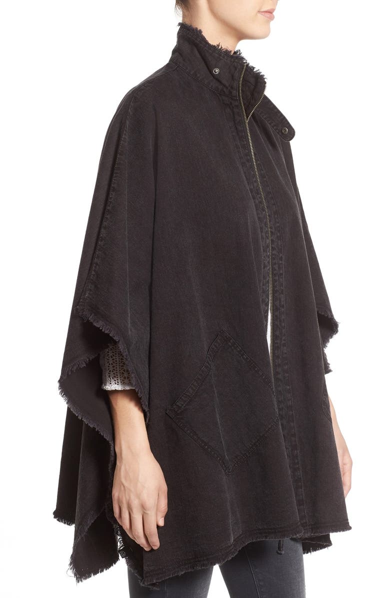 Treasure & Bond Treasure&Bond Zip Front Denim Poncho, Alternate, color,