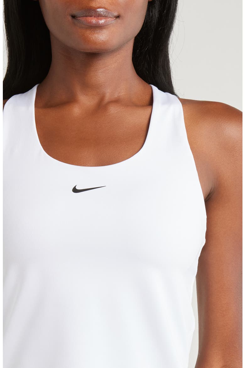 Dri-FIT Swoosh Bra Racerback Tank, Alternate, color, 100 WHITE/BLACK