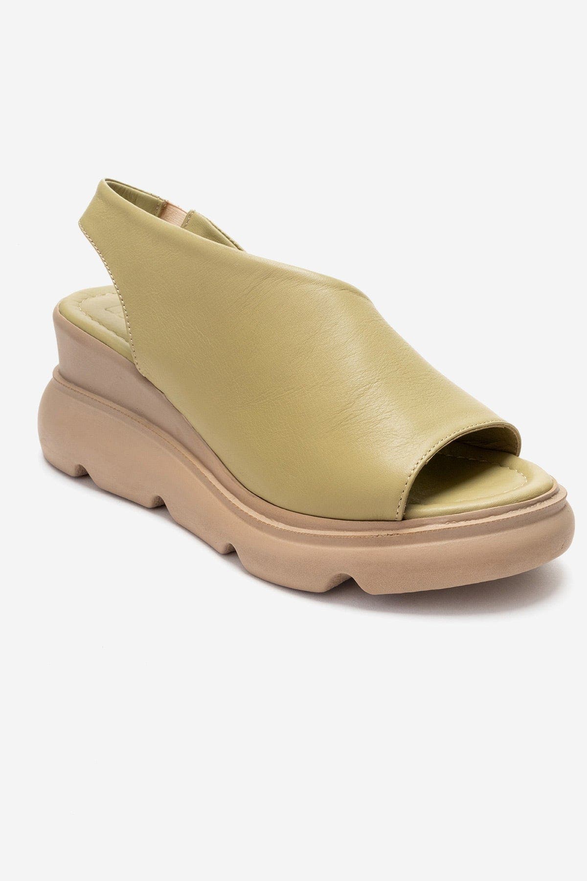Agusto Leather Platform Sandal, Alternate, color, Green