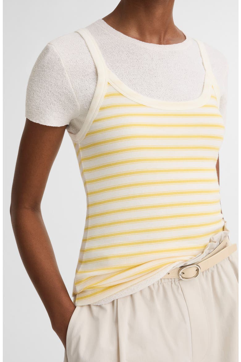 Stripe Pima Cotton Blend Camisole, Alternate, color, LIMONE COMBO