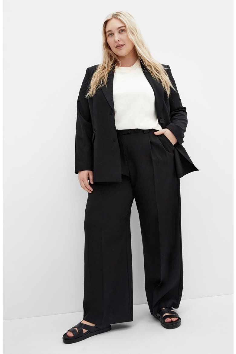 Yazmin Stretch Blazer, Alternate, color, BLACK